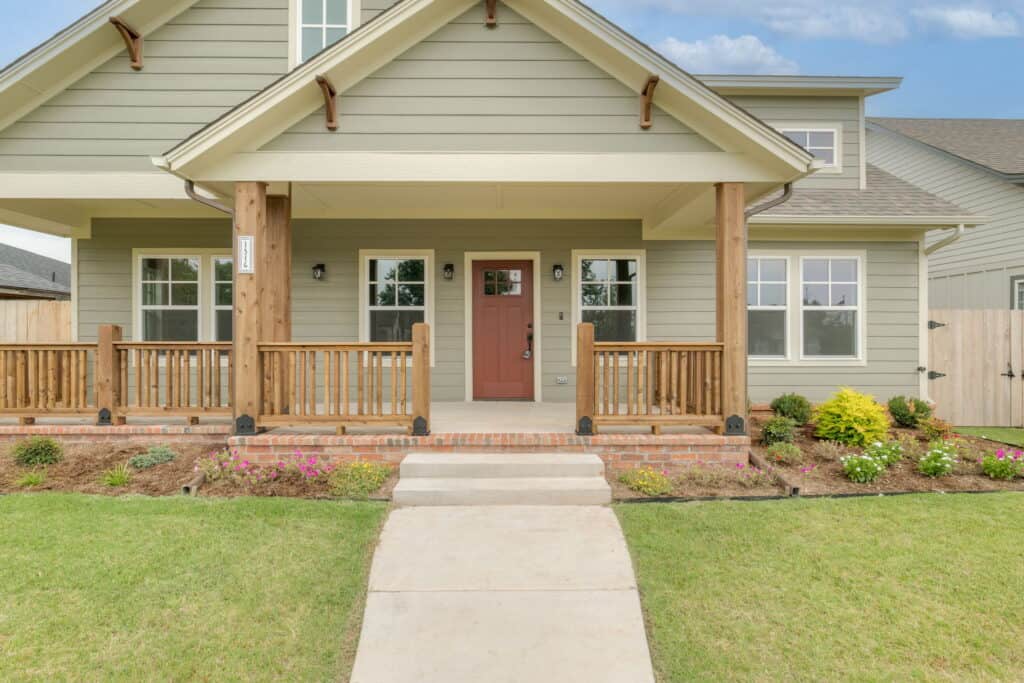 Front view of a suburban house.